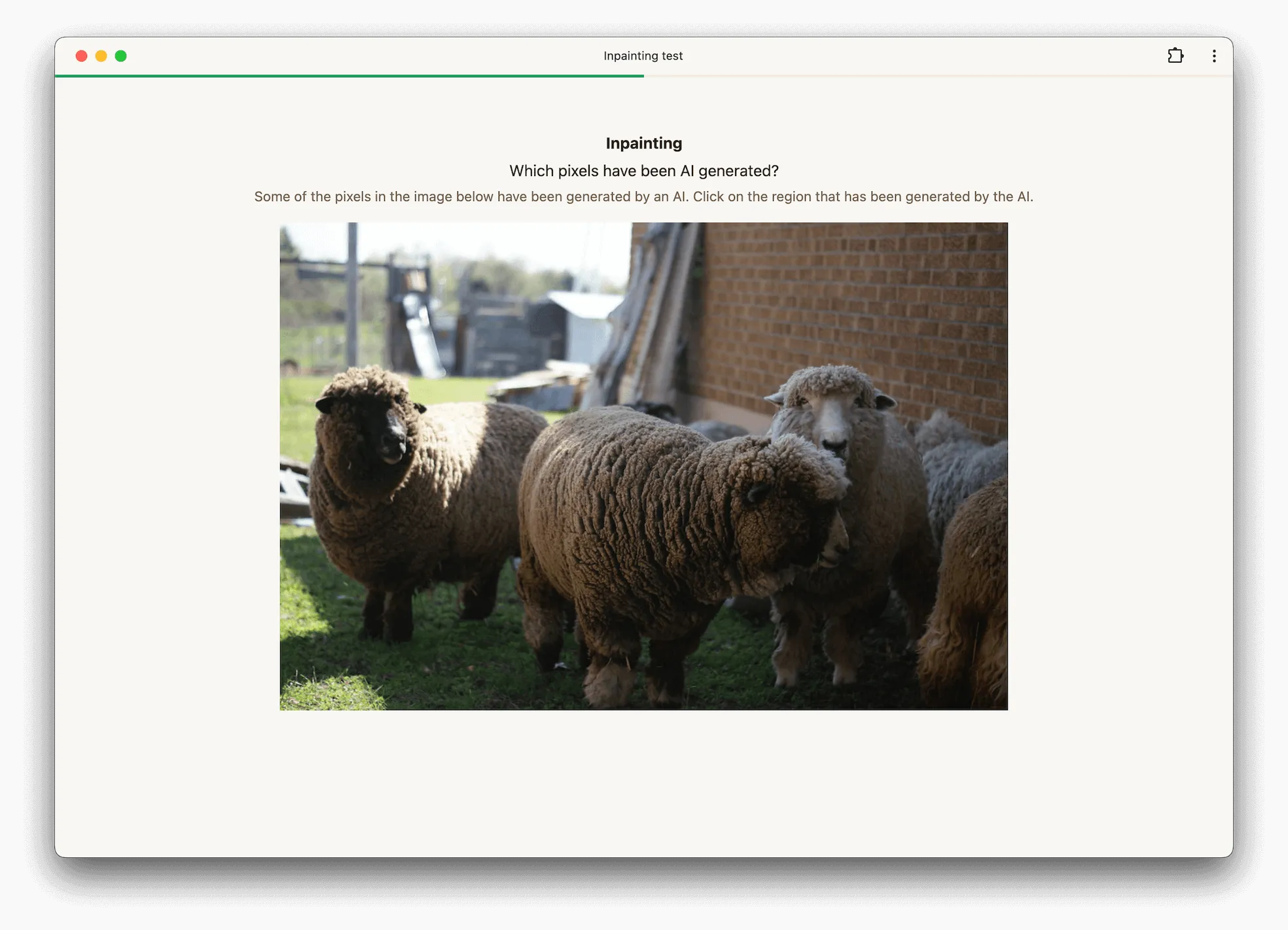 Inpainting image interface