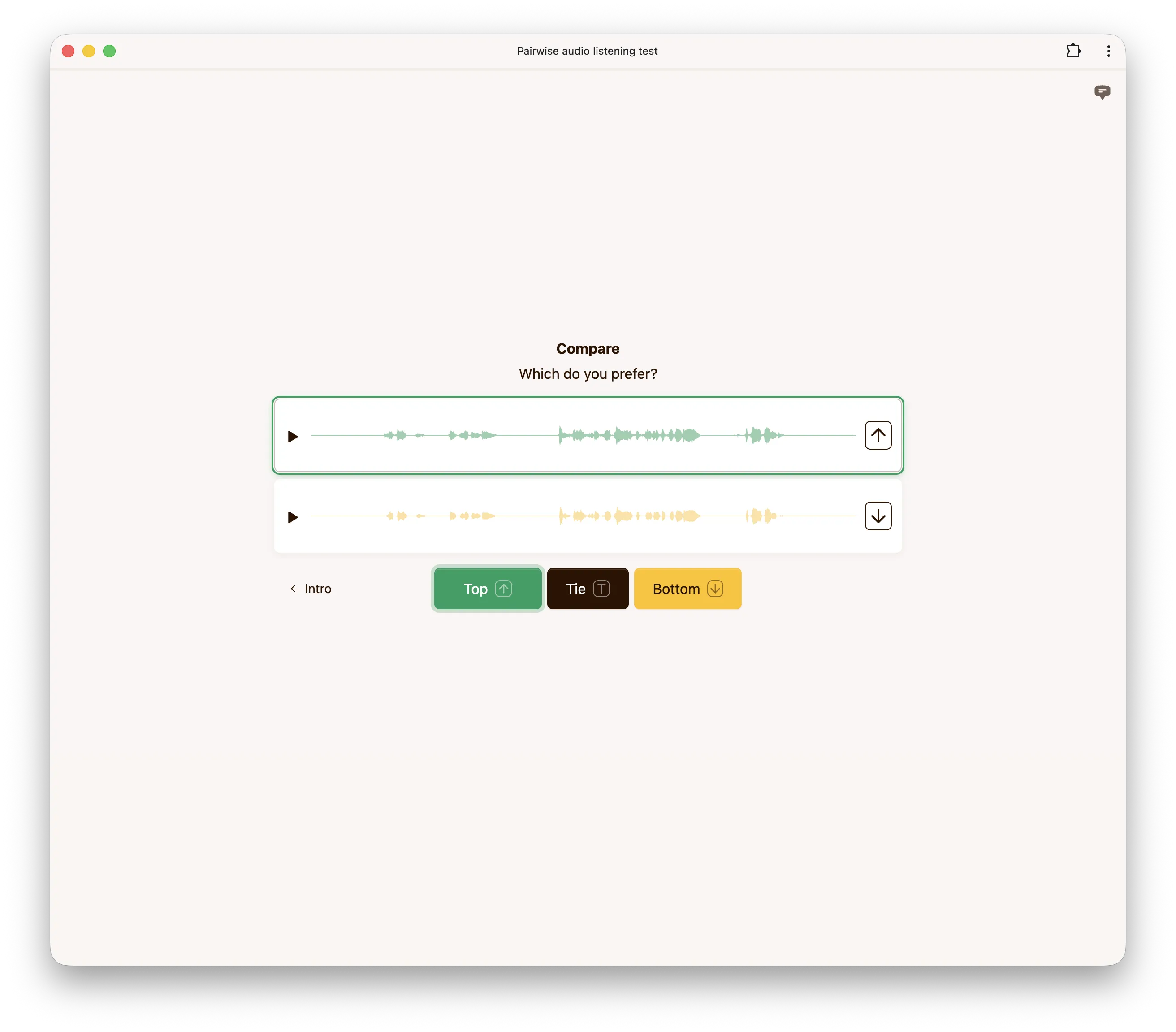 Pairwise audio interface