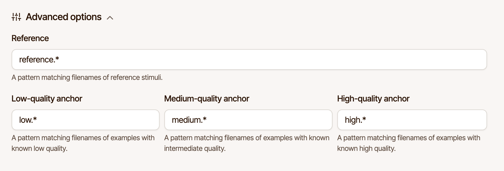 Configuring references and anchors in a dataset
